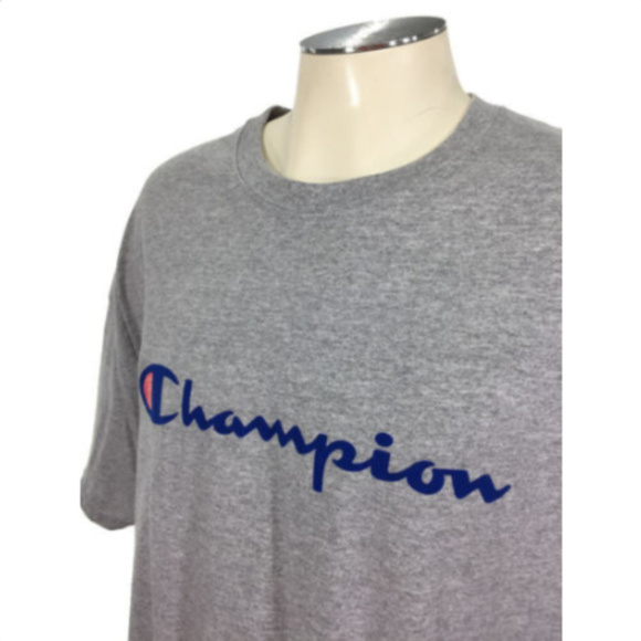 Champion Script Logo T‎ Shirt Gray 2XL - Picture 1 of 4